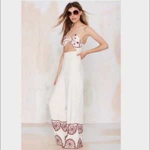 Bohemian Bones Cadillac Embroidered Jumpsuit